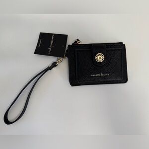 Nanette Lepore Kerri Pebble Black/Gold Card Organizer Wristlet